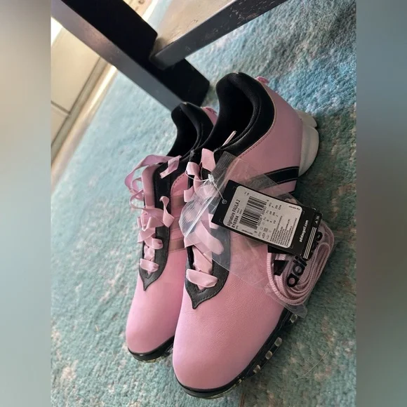 NWT Adidas 2012 Signature Paula 2.0 Womens Golf Shoes - Pale Pink/Black Size 9 - Picture 2 of 10